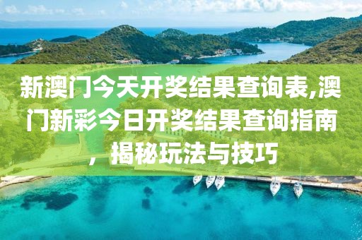 新澳门今天开奖结果查询表,澳门新彩今日开奖结果查询指南，揭秘玩法与技巧