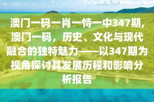 澳门一码一肖一恃一中347期,澳门一码，历史、文化与现代融合的独特魅力——以347期为视角探讨其发展历程和影响分析报告