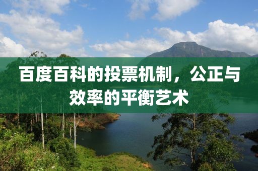 百度百科的投票机制，公正与效率的平衡艺术