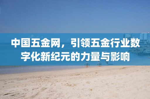中国五金网，引领五金行业数字化新纪元的力量与影响
