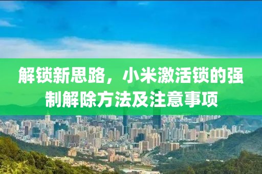 解锁新思路，小米激活锁的强制解除方法及注意事项