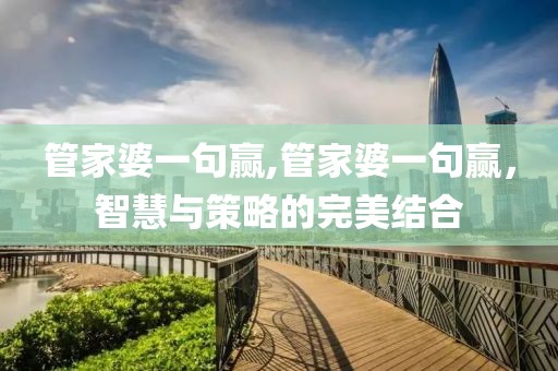 管家婆一句赢,管家婆一句赢，智慧与策略的完美结合