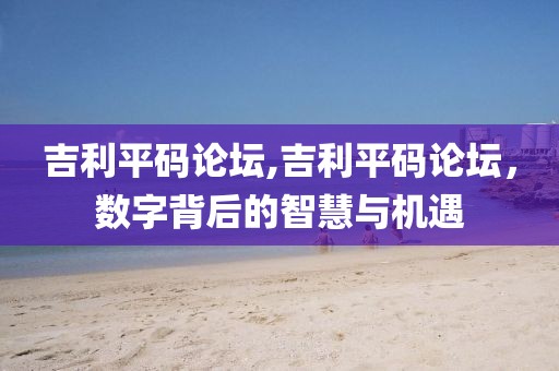 吉利平码论坛,吉利平码论坛，数字背后的智慧与机遇