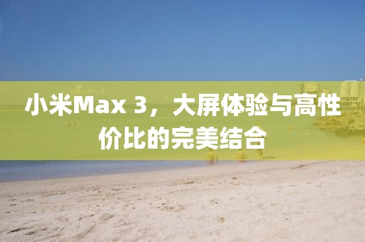 小米Max 3，大屏体验与高性价比的完美结合