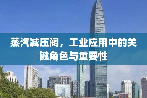蒸汽减压阀，工业应用中的关键角色与重要性