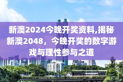 新澳2024今晚开奖资料,揭秘新澳2048，今晚开奖的数字游戏与理性参与之道