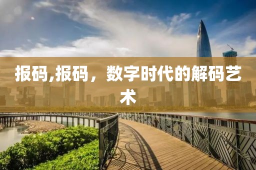 报码,报码，数字时代的解码艺术