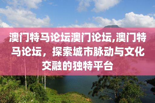 澳门特马论坛澳门论坛,澳门特马论坛，探索城市脉动与文化交融的独特平台
