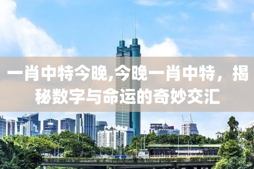 一肖中特今晚,今晚一肖中特，揭秘数字与命运的奇妙交汇