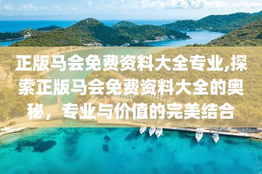 正版马会免费资料大全专业,探索正版马会免费资料大全的奥秘，专业与价值的完美结合