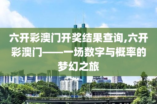 六开彩澳门开奖结果查询,六开彩澳门——一场数字与概率的梦幻之旅