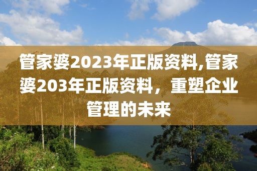 管家婆2023年正版资料,管家婆203年正版资料，重塑企业管理的未来