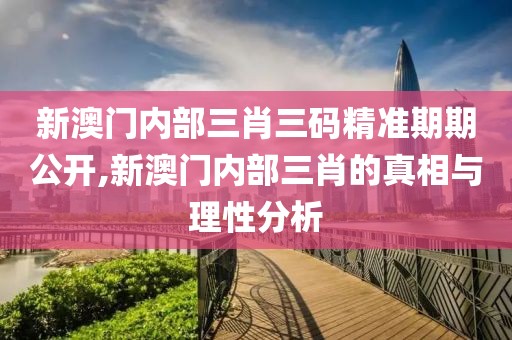 新澳门内部三肖三码精准期期公开,新澳门内部三肖的真相与理性分析