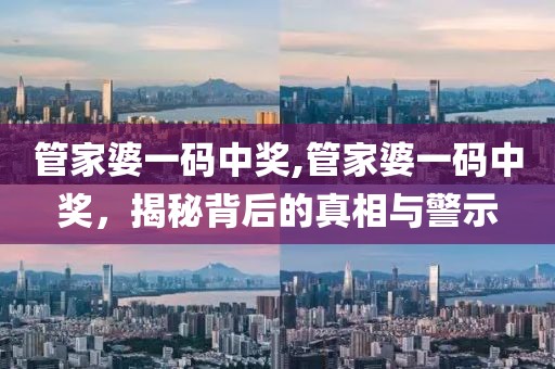管家婆一码中奖,管家婆一码中奖，揭秘背后的真相与警示