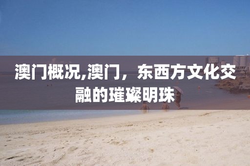 澳门概况,澳门，东西方文化交融的璀璨明珠