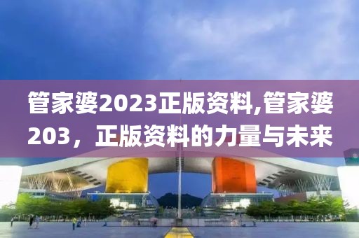 管家婆2023正版资料,管家婆203，正版资料的力量与未来