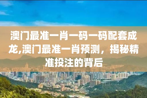 澳门最准一肖一码一码配套成龙,澳门最准一肖预测，揭秘精准投注的背后