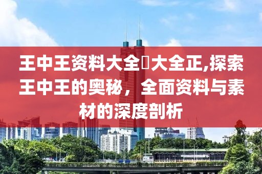 王中王资料大全枓大全正,探索王中王的奥秘，全面资料与素材的深度剖析