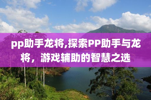 pp助手龙将,探索PP助手与龙将，游戏辅助的智慧之选