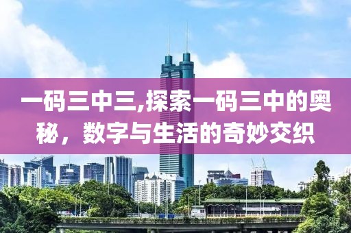 一码三中三,探索一码三中的奥秘，数字与生活的奇妙交织