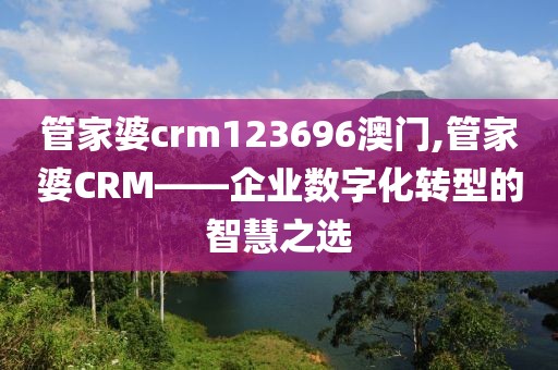 管家婆crm123696澳门,管家婆CRM——企业数字化转型的智慧之选
