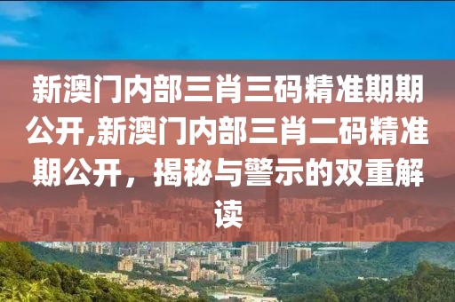 新澳门内部三肖三码精准期期公开,新澳门内部三肖二码精准期公开，揭秘与警示的双重解读