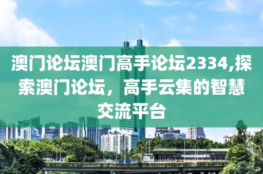 澳门论坛澳门高手论坛2334,探索澳门论坛，高手云集的智慧交流平台