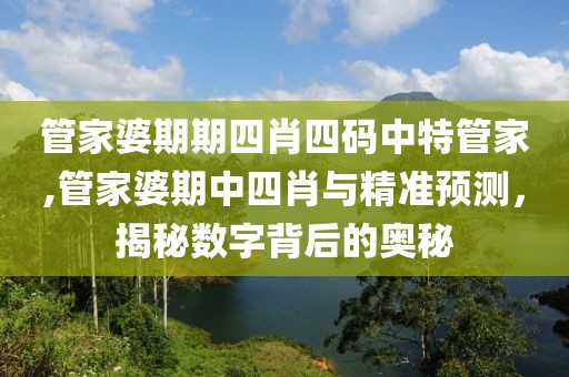 管家婆期期四肖四码中特管家,管家婆期中四肖与精准预测，揭秘数字背后的奥秘