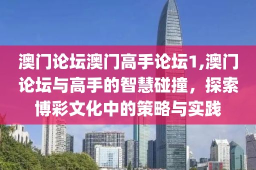 澳门论坛澳门高手论坛1,澳门论坛与高手的智慧碰撞，探索博彩文化中的策略与实践