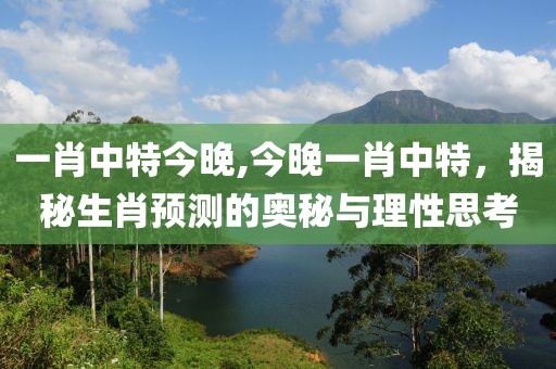 一肖中特今晚,今晚一肖中特，揭秘生肖预测的奥秘与理性思考