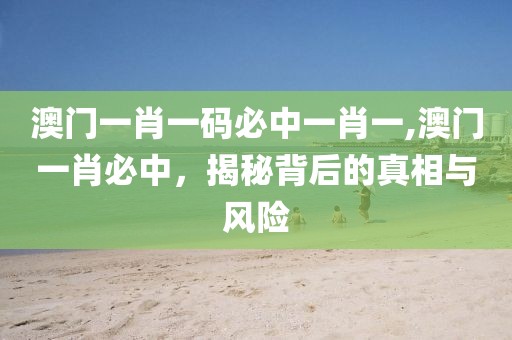 澳门一肖一码必中一肖一,澳门一肖必中，揭秘背后的真相与风险