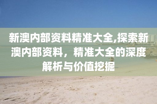 新澳内部资料精准大全,探索新澳内部资料，精准大全的深度解析与价值挖掘