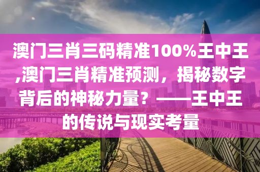 澳门三肖三码精准100%王中王,澳门三肖精准预测，揭秘数字背后的神秘力量？——王中王的传说与现实考量