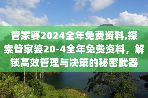 管家婆2024全年免费资料,探索管家婆20-4全年免费资料，解锁高效管理与决策的秘密武器