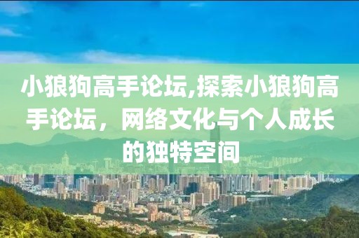 小狼狗高手论坛,探索小狼狗高手论坛，网络文化与个人成长的独特空间