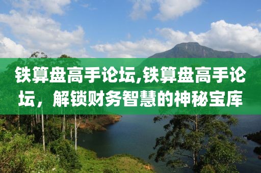 铁算盘高手论坛,铁算盘高手论坛，解锁财务智慧的神秘宝库