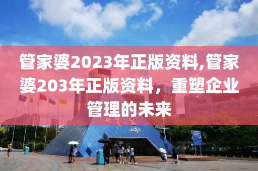 管家婆2023年正版资料,管家婆203年正版资料，重塑企业管理的未来