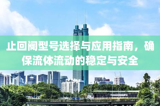 止回阀型号选择与应用指南，确保流体流动的稳定与安全