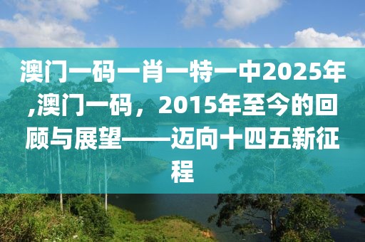 澳门一码一肖一特一中2025年,澳门一码，2015年至今的回顾与展望——迈向十四五新征程