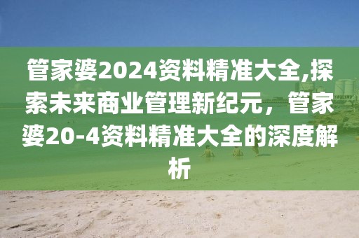 管家婆2024资料精准大全,探索未来商业管理新纪元，管家婆20-4资料精准大全的深度解析