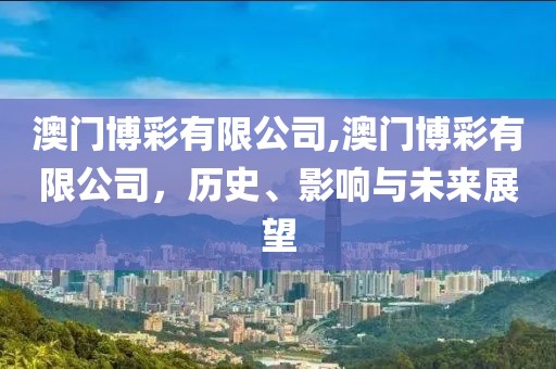 澳门博彩有限公司,澳门博彩有限公司，历史、影响与未来展望