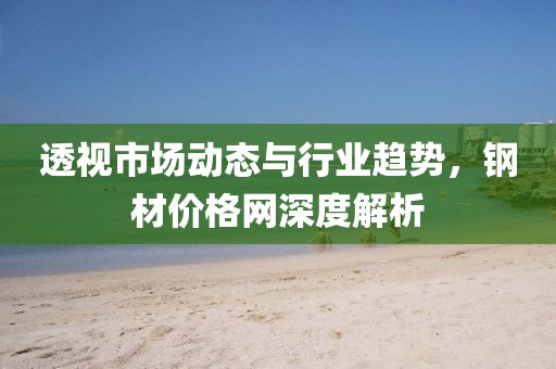 透视市场动态与行业趋势，钢材价格网深度解析
