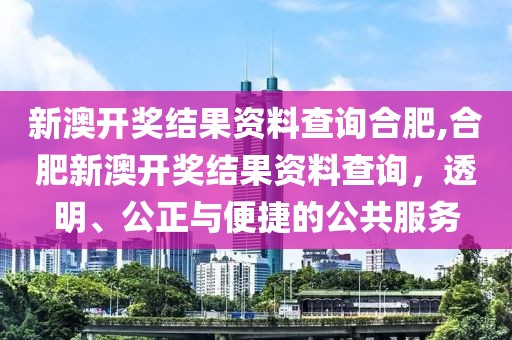 新澳开奖结果资料查询合肥,合肥新澳开奖结果资料查询，透明、公正与便捷的公共服务