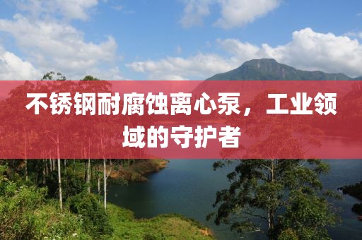 不锈钢耐腐蚀离心泵