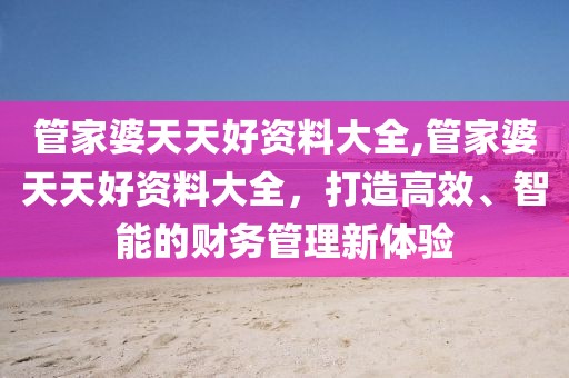 管家婆天天好资料大全,管家婆天天好资料大全，打造高效、智能的财务管理新体验