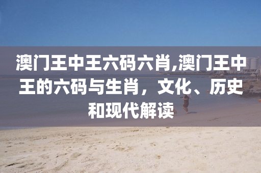 澳门王中王六码六肖,澳门王中王的六码与生肖，文化、历史和现代解读