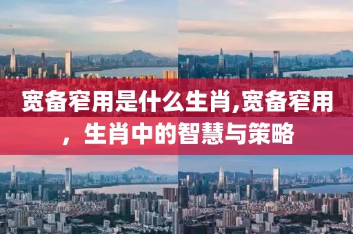 宽备窄用是什么生肖,宽备窄用，生肖中的智慧与策略