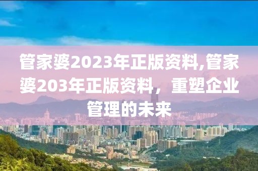 管家婆2023年正版资料,管家婆203年正版资料，重塑企业管理的未来